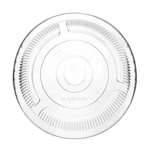 Vegware PLA Flat Lid Straw Slot - 96mm (fits 9oz standard cup) (Box 1000)