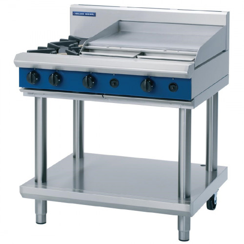 Blue Seal Evolution Cooktop 2 Open/1 Griddle Burner on Stand Nat Gas (Direct)