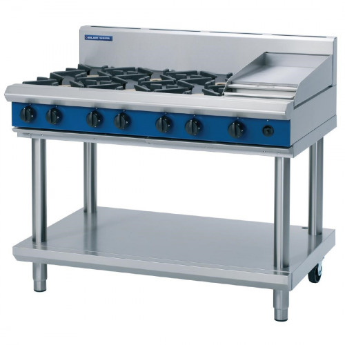 Blue Seal Evolution Cooktop 6 Open/1 Griddle Burner on Stand NaturalGas (Direct)