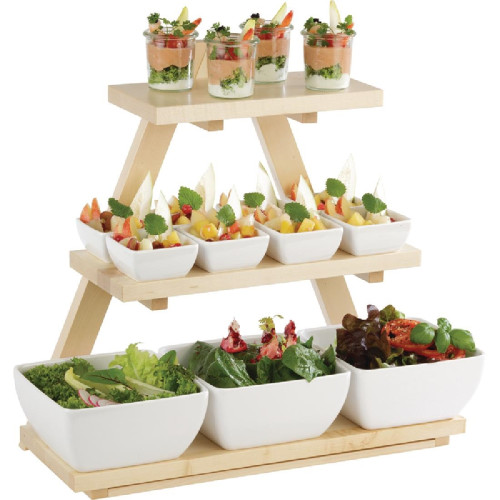 APS Triangle Wooden Buffet Stand Maple - 530(w)x210(d)x500(h)mm 21x8.25x19.25"
