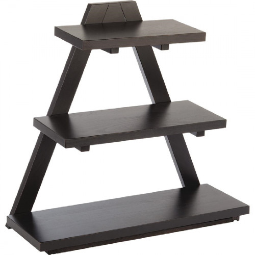 APS Triangle Wooden Buffet Stand Black - 530(w)x210(d)x500(h)mm 21x8.25x19.25"