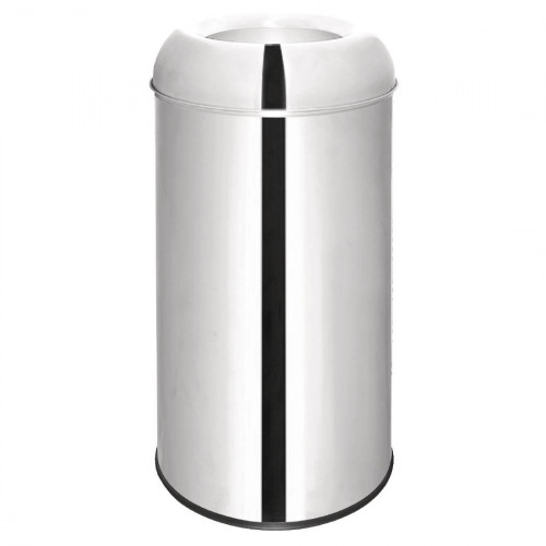 Bolero Bullet Bin with Open Lid St/St - 40Ltr