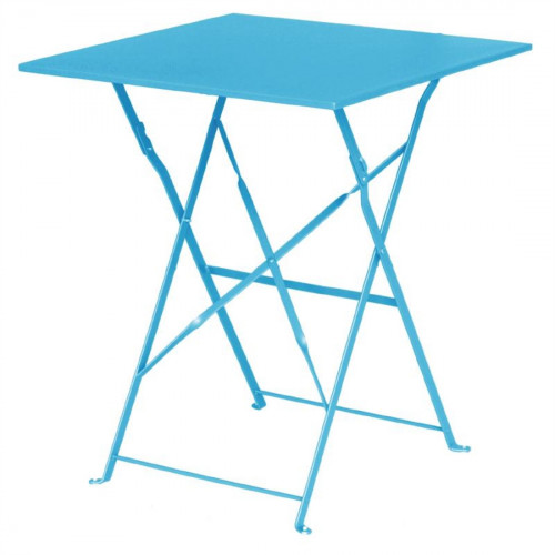 Bolero Seaside Blue Pavement Style Steel Table Square 710(H) x 600(W) x 600(D)mm