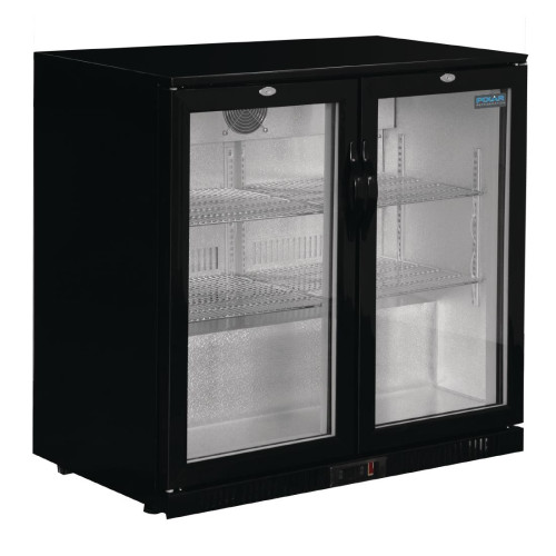 Polar REFRIGERATED Double Hinge Door Back Bar Cooler - Black