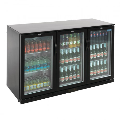 Polar REFRIGERATED Triple Hinged Door Back Bar Cooler - Black
