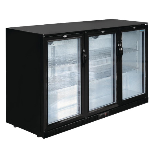 Polar REFRIGERATED Triple Hinged Door Back Bar Cooler 850mm - Black