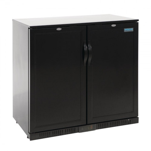 Polar REFRIGERATED Back Bar Cooler Double Solid Hinged Door- Black