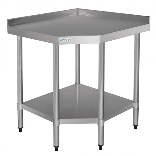 Vogue Stainless Steel Corner Table - 960(h) x 900(w) x 700(d)mm