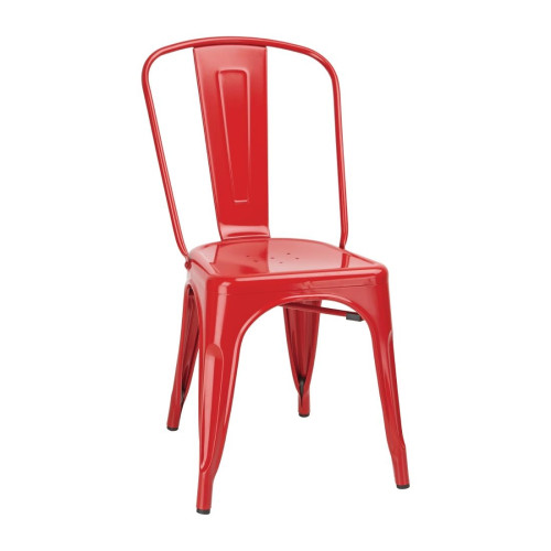 Red Steel Bistro Side Chair (Pack 4)