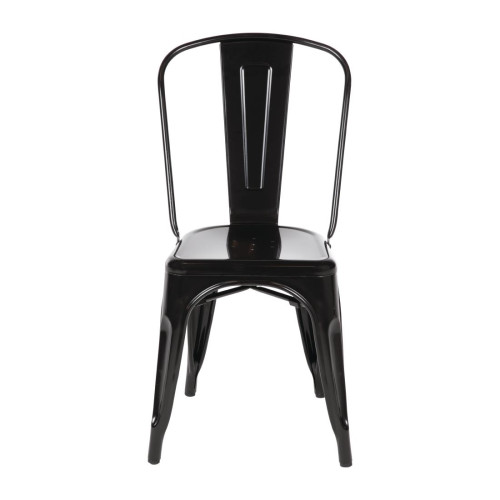 Black Steel Bistro Side Chair (Pack 4)