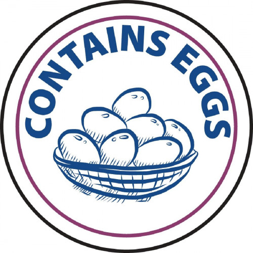 Vogue Contains Eggs 1" Allergen Label (Roll 1000)