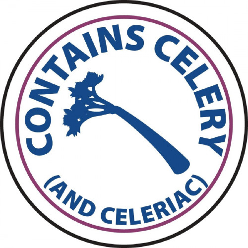 Vogue Contains Celery (and Celeriac) 1" Allergen Label (Roll 1000)