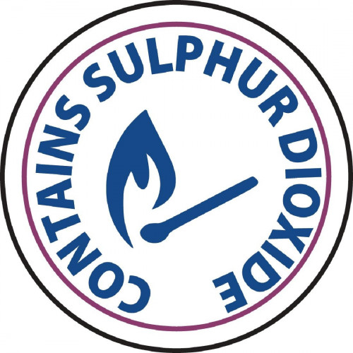 Vogue Contains Sulphur Dioxide 1" Allergen Label (Roll 1000)