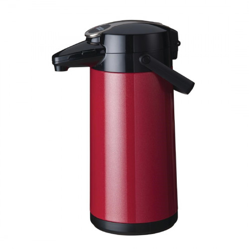 Bravilor Furento 2.2Ltr Airpot with Pump Action Metallic Red (St/St) (Direct)
