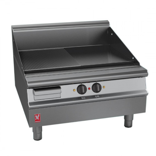 Falcon Dominator Plus 800mm Wide Half Ribbed Electric Griddle (Direct)