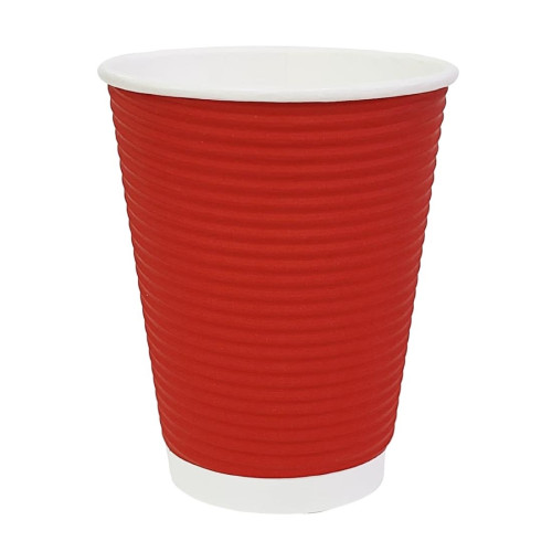 Fiesta Hot Cups Ripple Wall Red - 340ml (12oz) (Box 500)