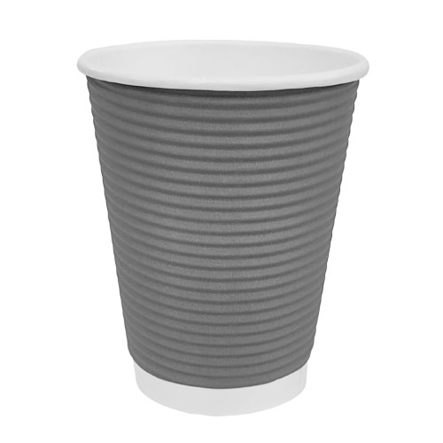 Fiesta Hot Cups Ripple Wall Charcoal - 228ml (8oz) (Box 500)