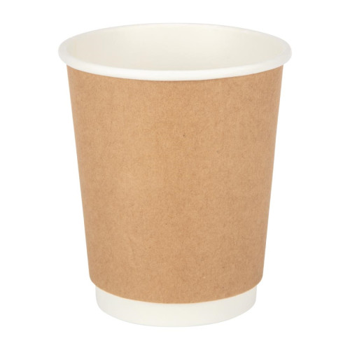 Fiesta Hot Cups Double Wall Kraft - 228ml (8oz) (Sleeve 25)