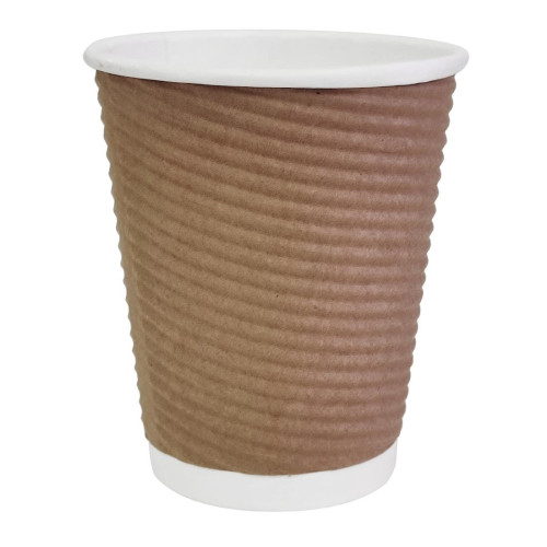 Fiesta Hot Cups Ripple Wall Kraft - 228ml (8oz) (Sleeve 25)