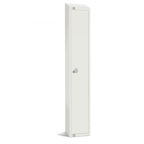 300mm Deep Locker 1 Door Padlock White with Sloping Top (Direct)