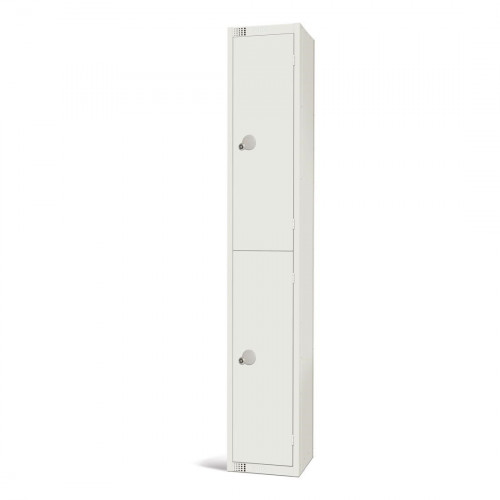 450mm Deep Locker 2 Door (Coin Return) White - 1800x450x300mm (Direct)
