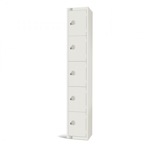 450mm Deep Locker 5 Door (Electronic Lock) White (Direct)