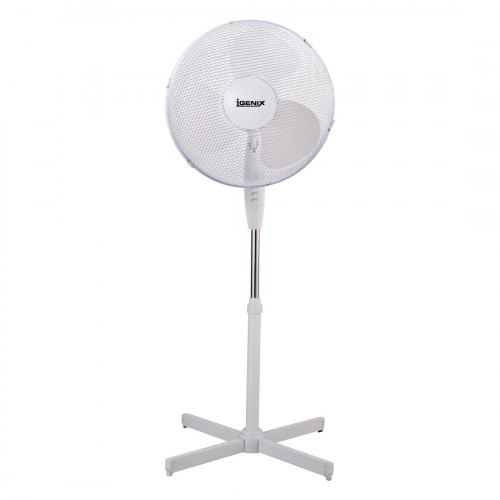 Igenix Oscillating White Pedestal Fan - 16"