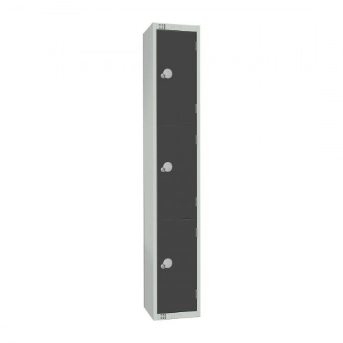 300mm Deep Locker 3 Door (Coin Return) Graphite Grey - 1800x300x300mm (Direct)
