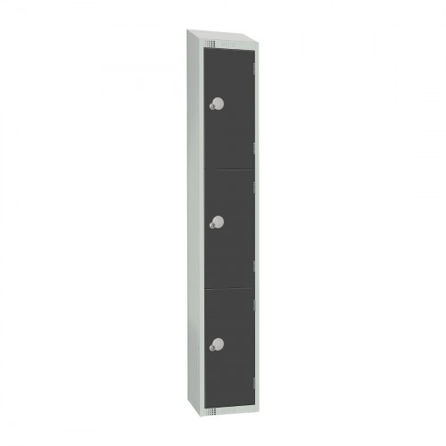 300mm Deep Locker 3 Door Elect Lock Graphite Grey1950x300mm Sloping Top(Direct)