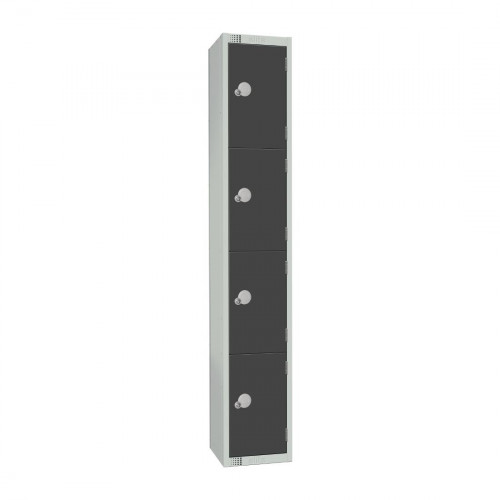 300mm Deep Locker 4 Door (Coin Return) Graphite Grey - 1800x300x300mm (Direct)