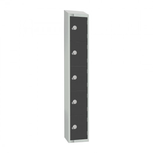 300mm Deep Locker 5 Door Elect Lock Graphite Grey1950x300mm Sloping Top(Direct)