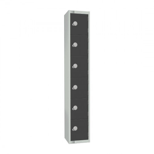 300mm Deep Locker 6 Door (Coin Return) Graphite Grey - 1800x300x300mm (Direct)
