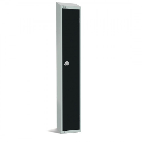 450mm Deep Locker 1 Door Elect Lock Black 1950x300mm with Sloping Top (Direct)