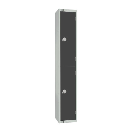 450mm Deep Locker 2 Door Camlock Graphite Grey - 1800x300x450mm (Direct)
