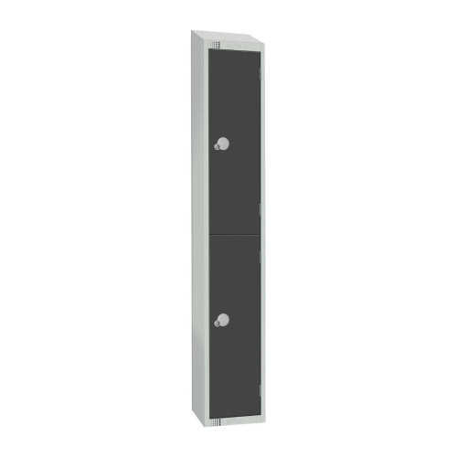 450mm Deep Locker 2 Door Camlock Graphite Grey-1950x300mm w/sloping top (Direct)