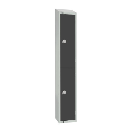 450mm Deep Locker 2 Door Padlock Graphite Grey-1950x300mm w/sloping top (Direct)