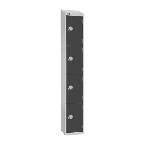 450mm Deep Locker 4 Door Padlock Graphite Grey-1950x300mm w/sloping top (Direct)