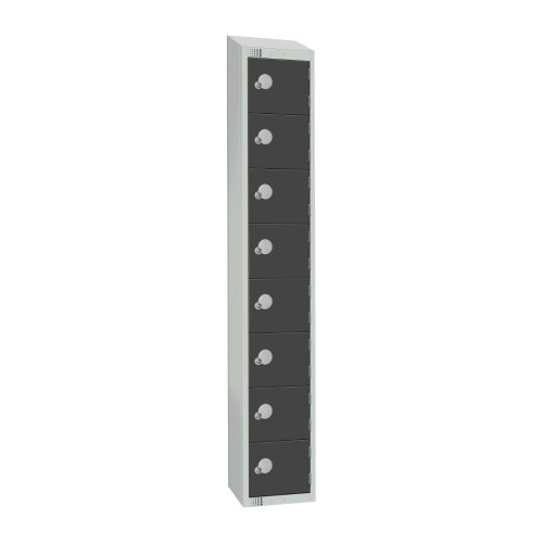 450mm Deep Locker 8 Door Camlock Graphite Grey-1950x300mm w/sloping top (Direct)
