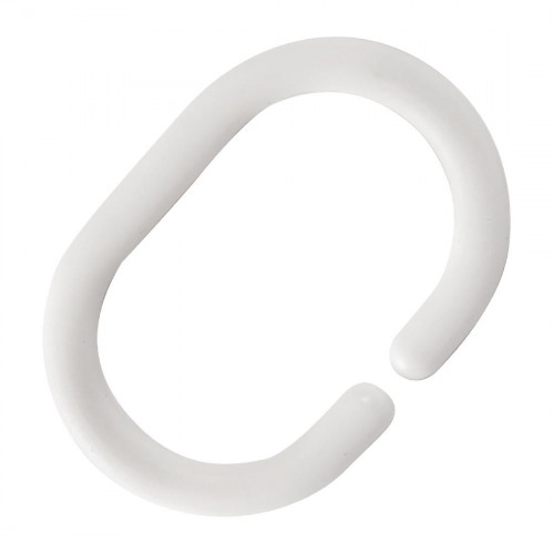 Essentials May Shower Curtain Ring White (Pack 12)