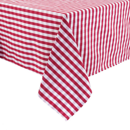 Comfort Gingham Tablecloth Red/White Polyester - 178x178cm 70x70"