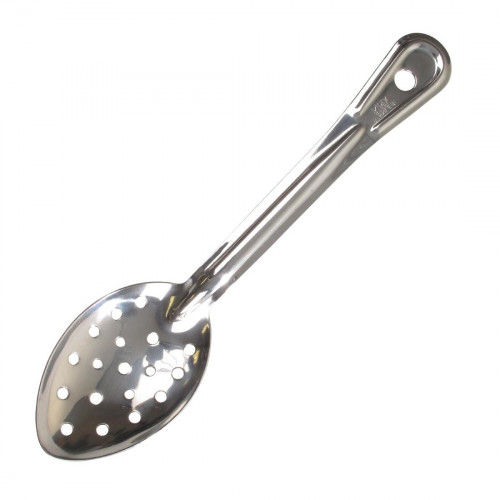 UTENSIL - Spoon / Vogue s/steel hook handle perforated serving spoon- 11" long- PER EACH