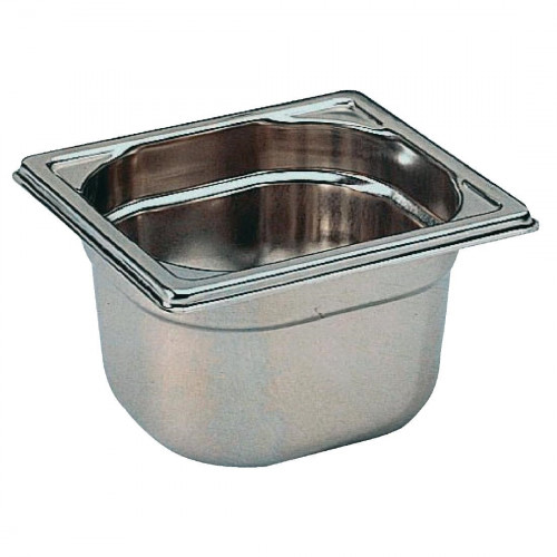 GASTRONORM -S/steel Gastronorm pan - 1/6 size - 150mm deep(2.2ltr)- PER EACH