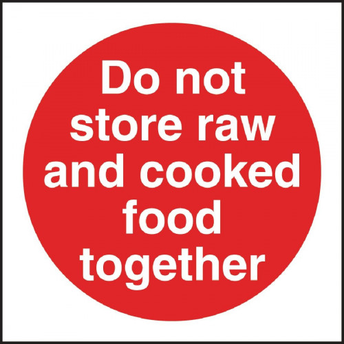 Do Not Store Raw/Cooked Sign (Self-Adhesive)