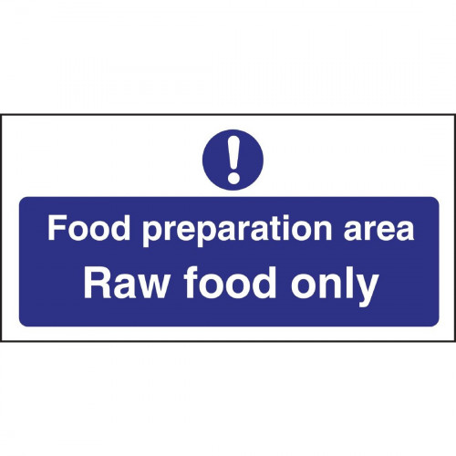 Food Prep Area Raw Food Only (Self-Adhesive)