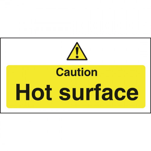 Caution Hot Surface Sign - Single (Self-Adhesive)
