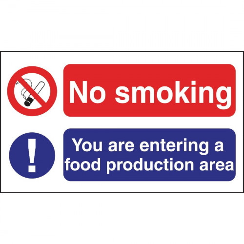 No Smoking/Food Product - 150x275mm (Self-Adhesive)