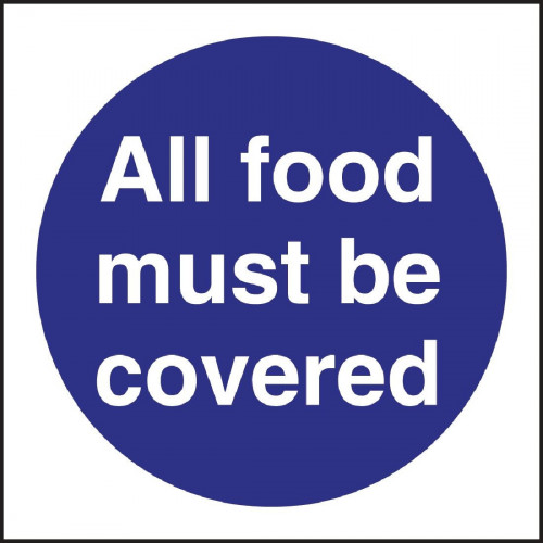 Food Must Be Cover.Sign-Single (Self-Adhesive)