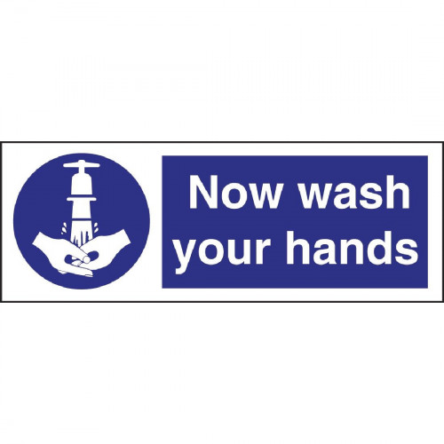 Now Wash Your Hands Sign - Single (Self-Adhesive)