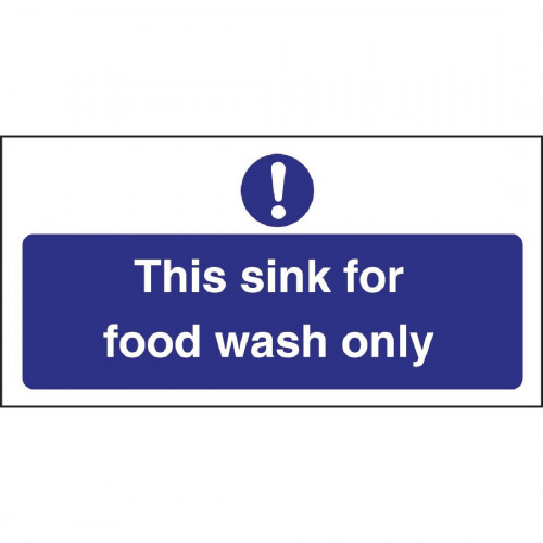 Food Wash Only Sign - Single (Self-Adhesive)