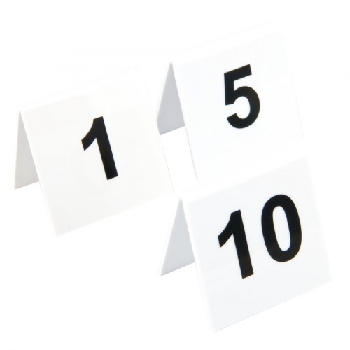 number / Plastic table numbers (free standing v shape) - 1 - 10 - PER SET